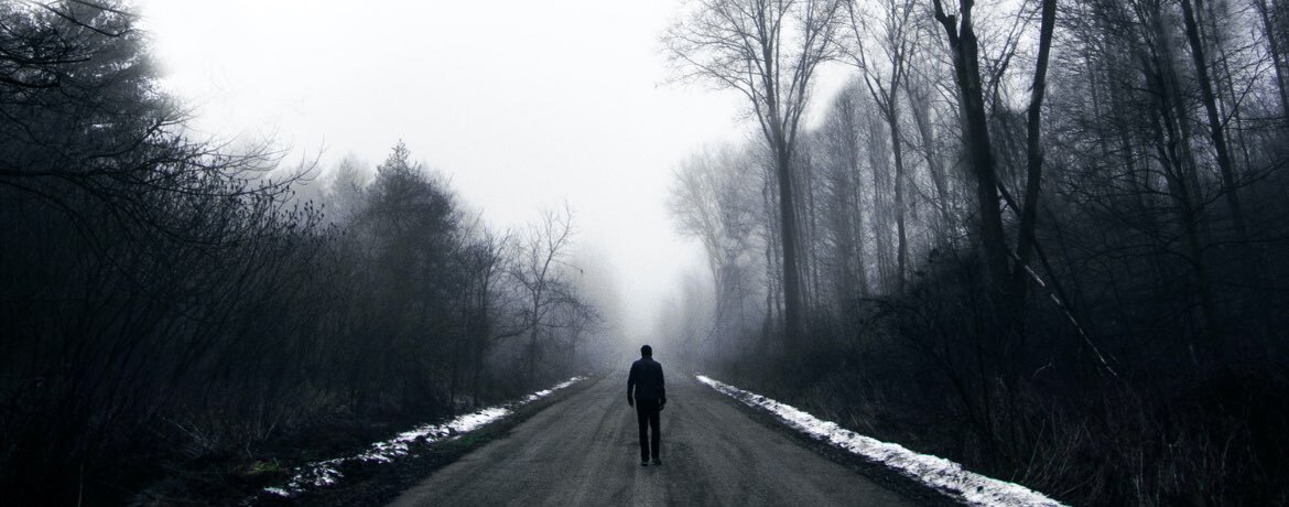 Walking down a lonely road